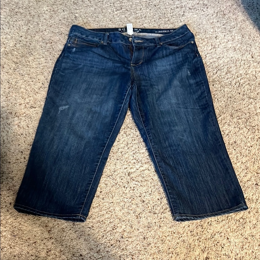 Women's Blue Denim Capris
